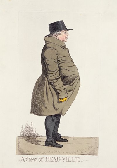 1824年のダイトンの都市キャラクターからの「ボーヴィルの眺め」 作： Richard Dighton